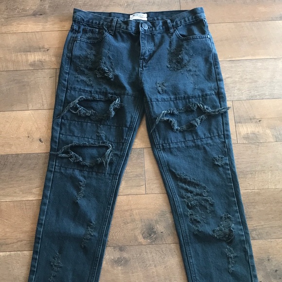 one teaspoon awesome baggies black jeans Sz 29 - Picture 10 of 12